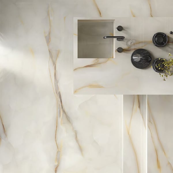 Πλακάκι Tele Di Marmo Pure Onyx Perla γυαλιστερό 60x120 cm  